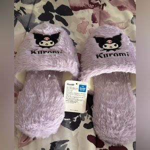 Sanrio Kuromi fuzzy slippers